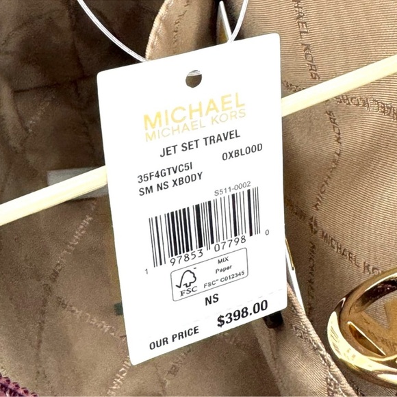 Michael Kors Jet Set Travel Small Signature Logo Messenger Bag Ox Blood Multi - Picture 9 of 9